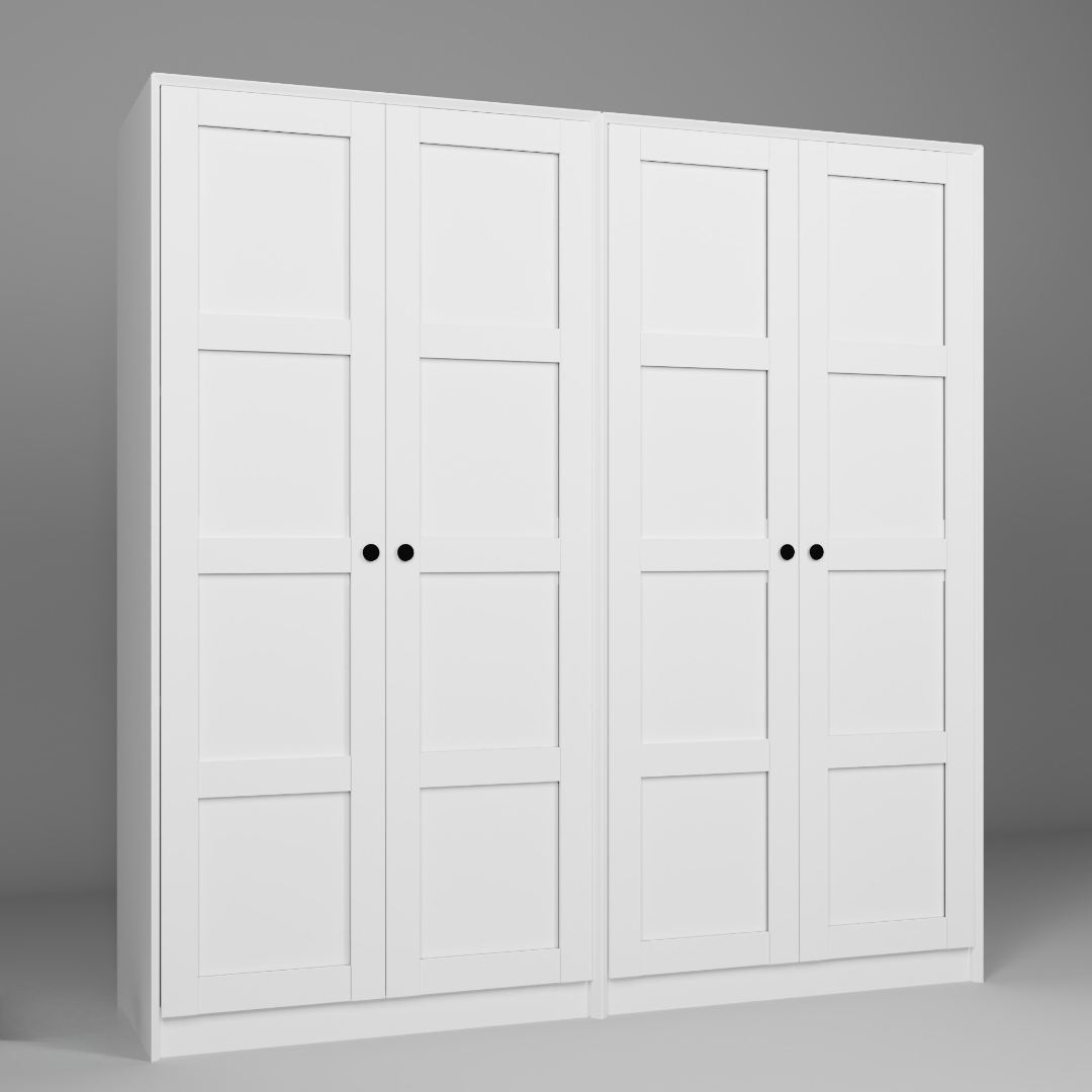 Guarda-roupa – 188cm x 190cm x 60cm – Branco – Painel de partículas revestido com melamina