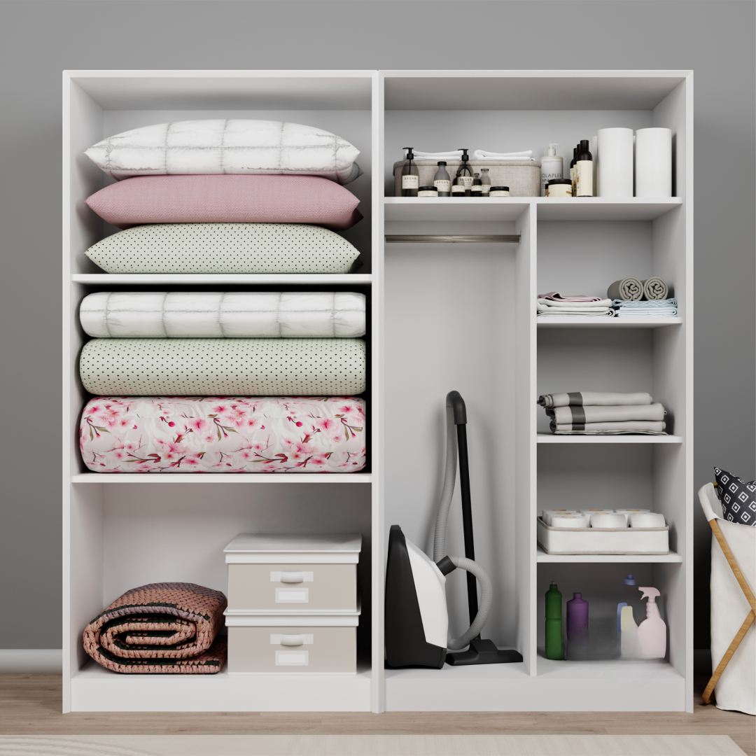 Guarda-roupa – 188 cm x 190 cm x 60 cm – Branco – MDF