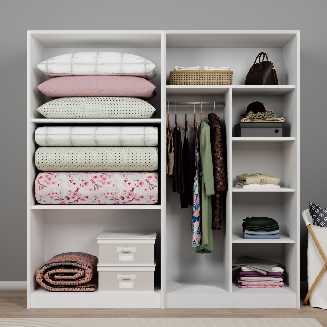 Guarda-roupa – 188 cm x 190 cm x 60 cm – Branco – MDF