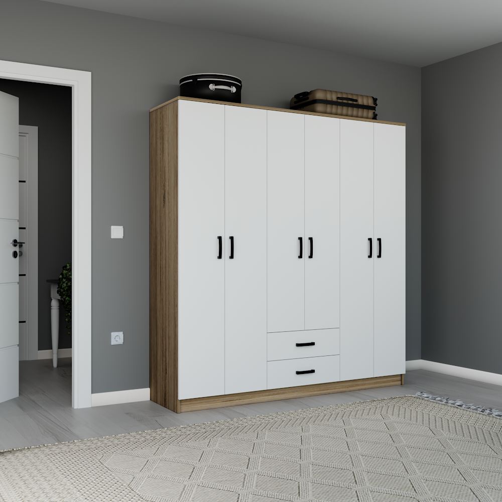 Guarda-roupa – 180 cm x 190 cm x 45 cm – Nogueira Clara – MDF