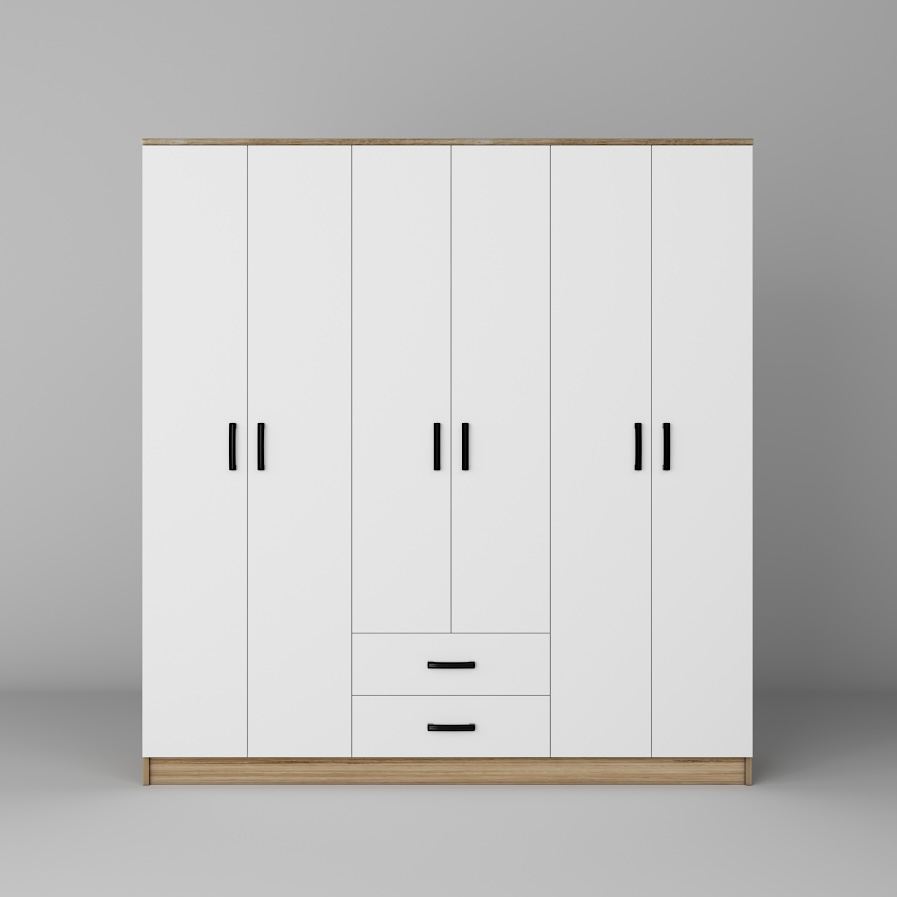 Guarda-roupa – 180 cm x 190 cm x 45 cm – Nogueira Clara – MDF