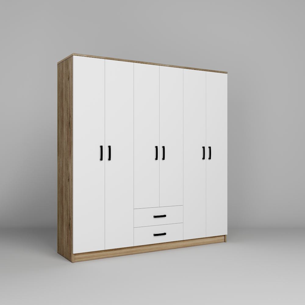 Guarda-roupa – 180 cm x 190 cm x 45 cm – Nogueira Clara – MDF