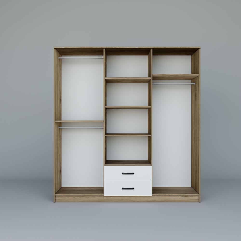 Guarda-roupa – 180 cm x 190 cm x 45 cm – Nogueira Clara – MDF