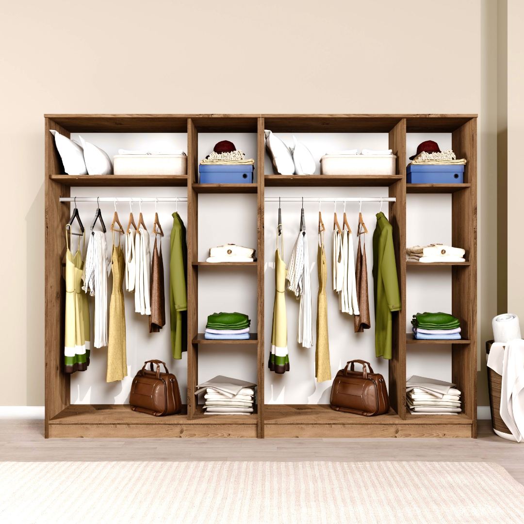 Guarda-roupa – 240 cm x 180 cm x 51,8 cm – Pinheiro do Atlântico – Painel de Partículas Revestido de Melamina