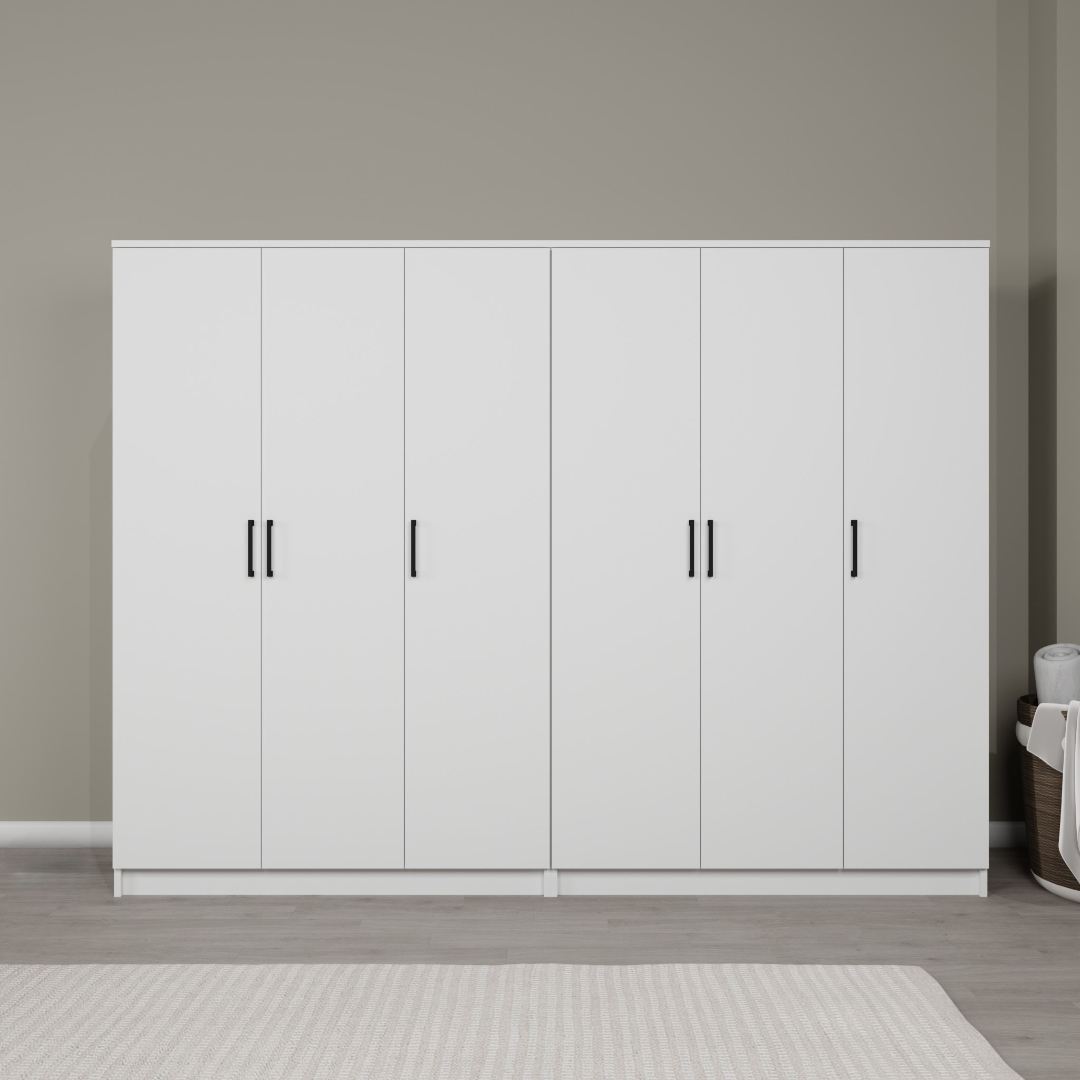 Guarda-roupa – 240 cm x 180 cm x 51,8 cm – Branco – MDF