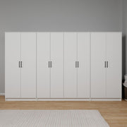 Guarda-roupa de painel de partículas revestido com melamina – 300 cm x 180 cm x 51,8 cm – Branco