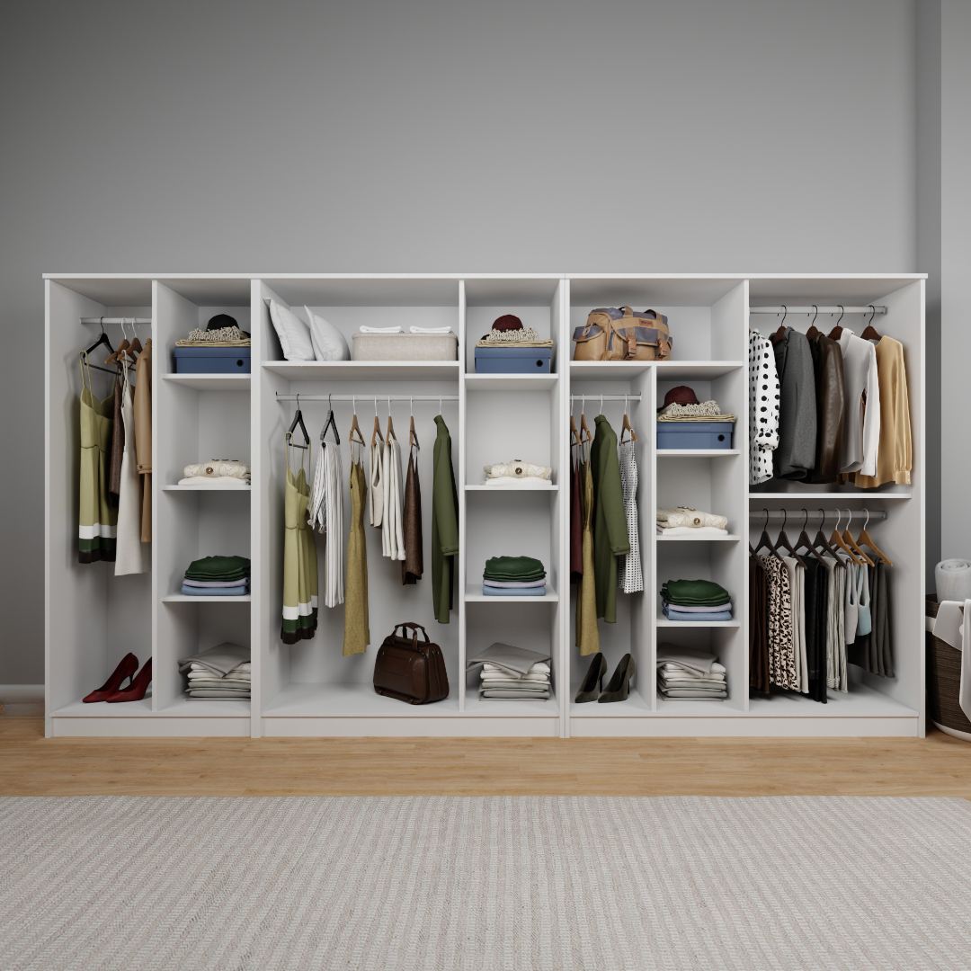 Guarda-roupa – 340 cm x 180 cm x 51,8 cm – Branco – MDF