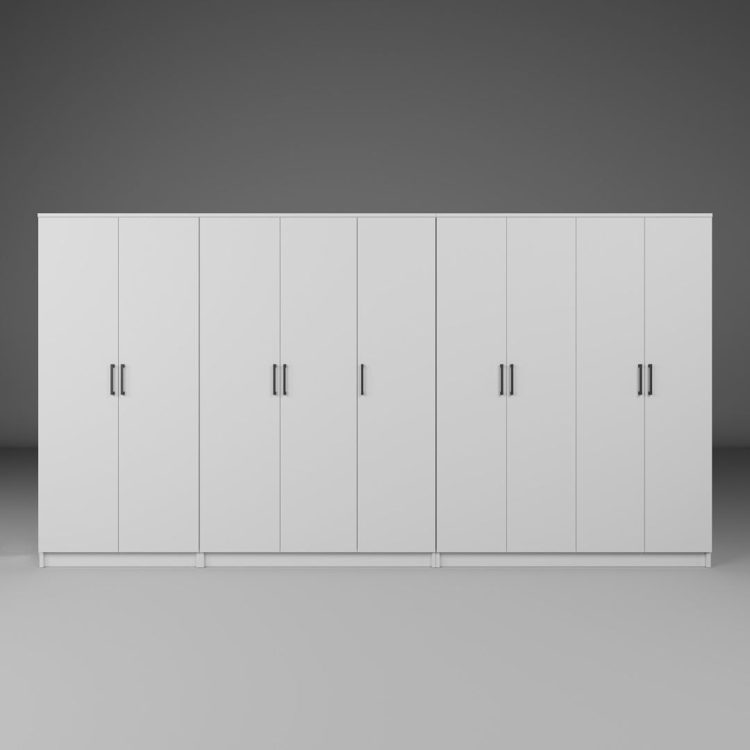Guarda-roupa – 340 cm x 180 cm x 51,8 cm – Branco – MDF