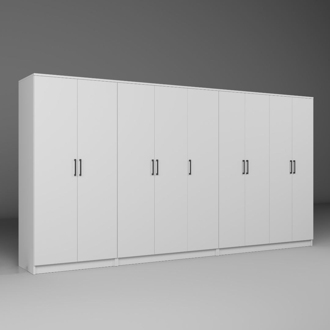 Guarda-roupa – 340 cm x 180 cm x 51,8 cm – Branco – MDF