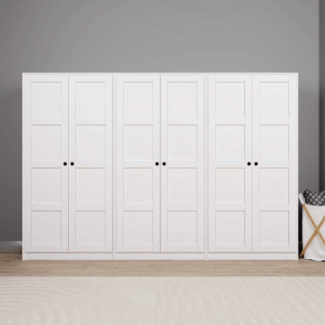 Guarda-roupa – 280 cm x 190 cm x 60 cm – Branco – MDF