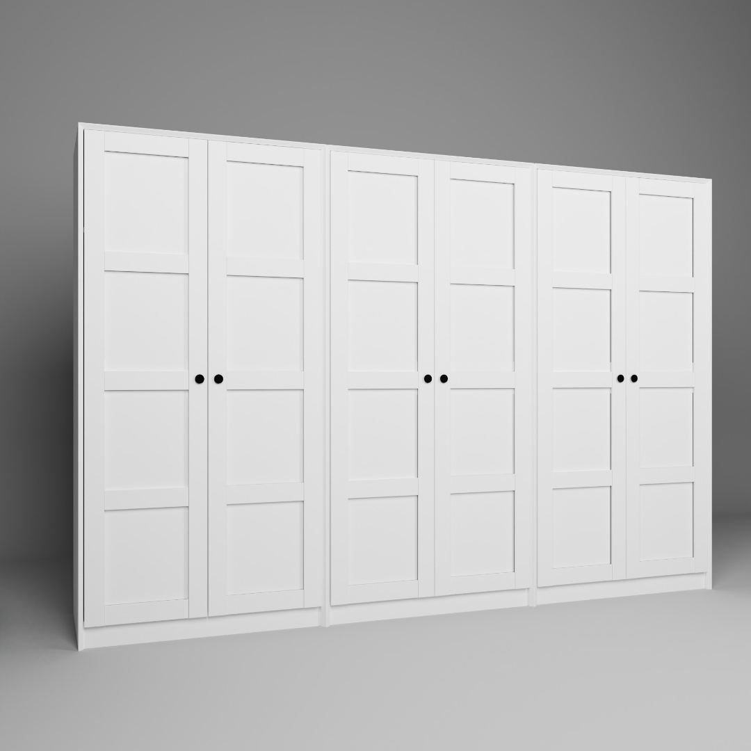 Guarda-roupa – 280 cm x 190 cm x 60 cm – Branco – MDF