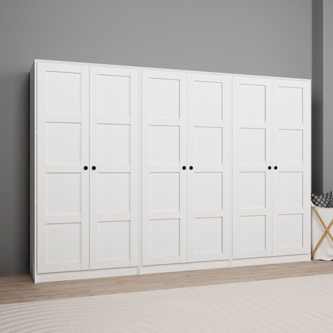 Guarda-roupa – 280cm x 190cm x 60cm – Branco – MDF