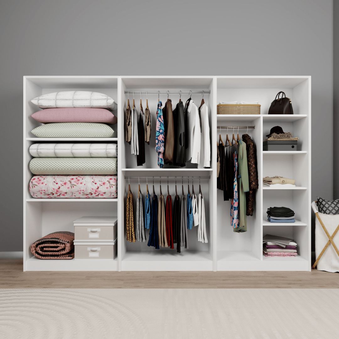 Guarda-roupa – 280cm x 190cm x 60cm – Branco – MDF