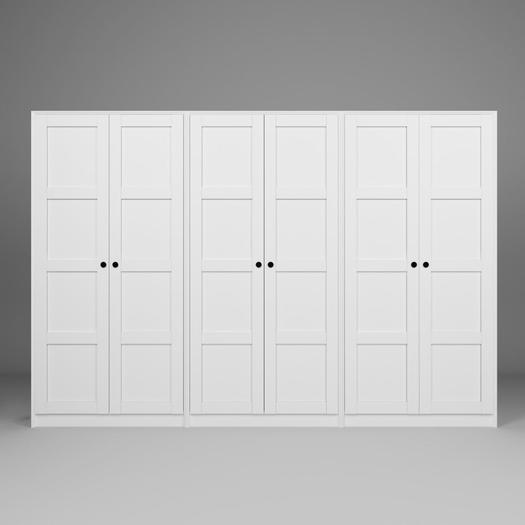 Guarda-roupa – 280cm x 190cm x 60cm – Branco – MDF