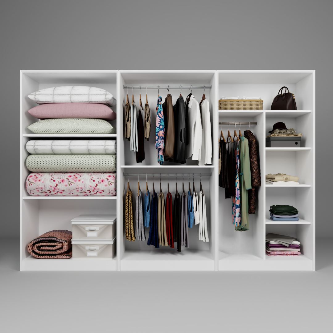 Guarda-roupa – 280cm x 190cm x 60cm – Branco – MDF