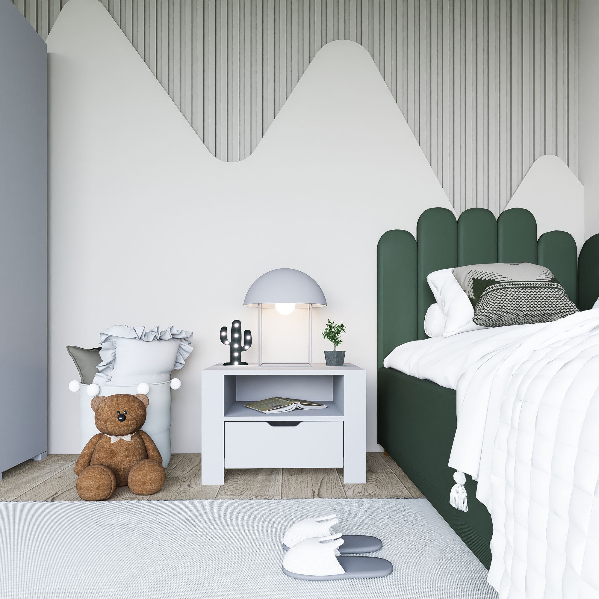 Mesa de Cabeceira – 60cm x 45cm x 42cm – Branco – MDF