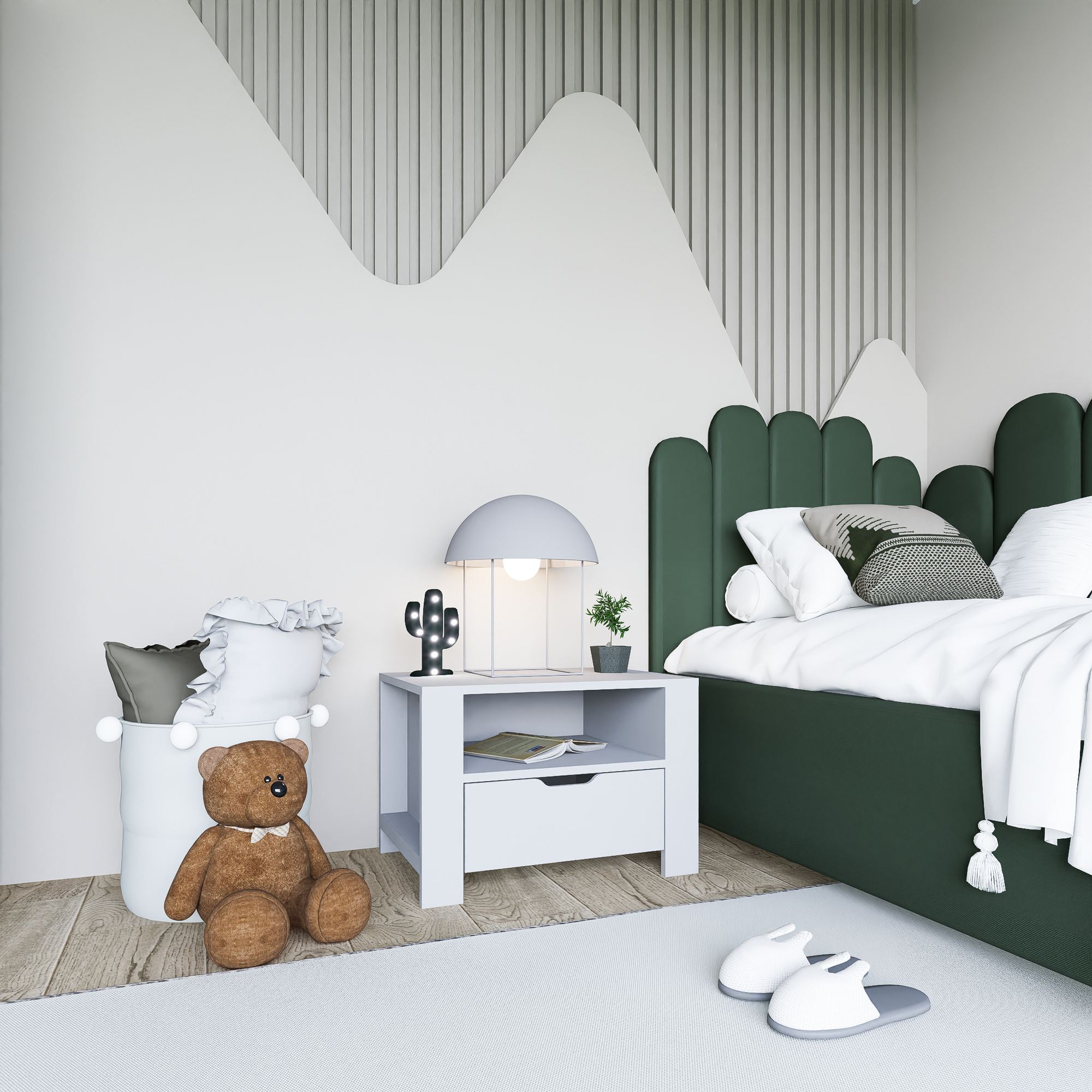 Mesa de Cabeceira – 60cm x 45cm x 42cm – Branco – MDF