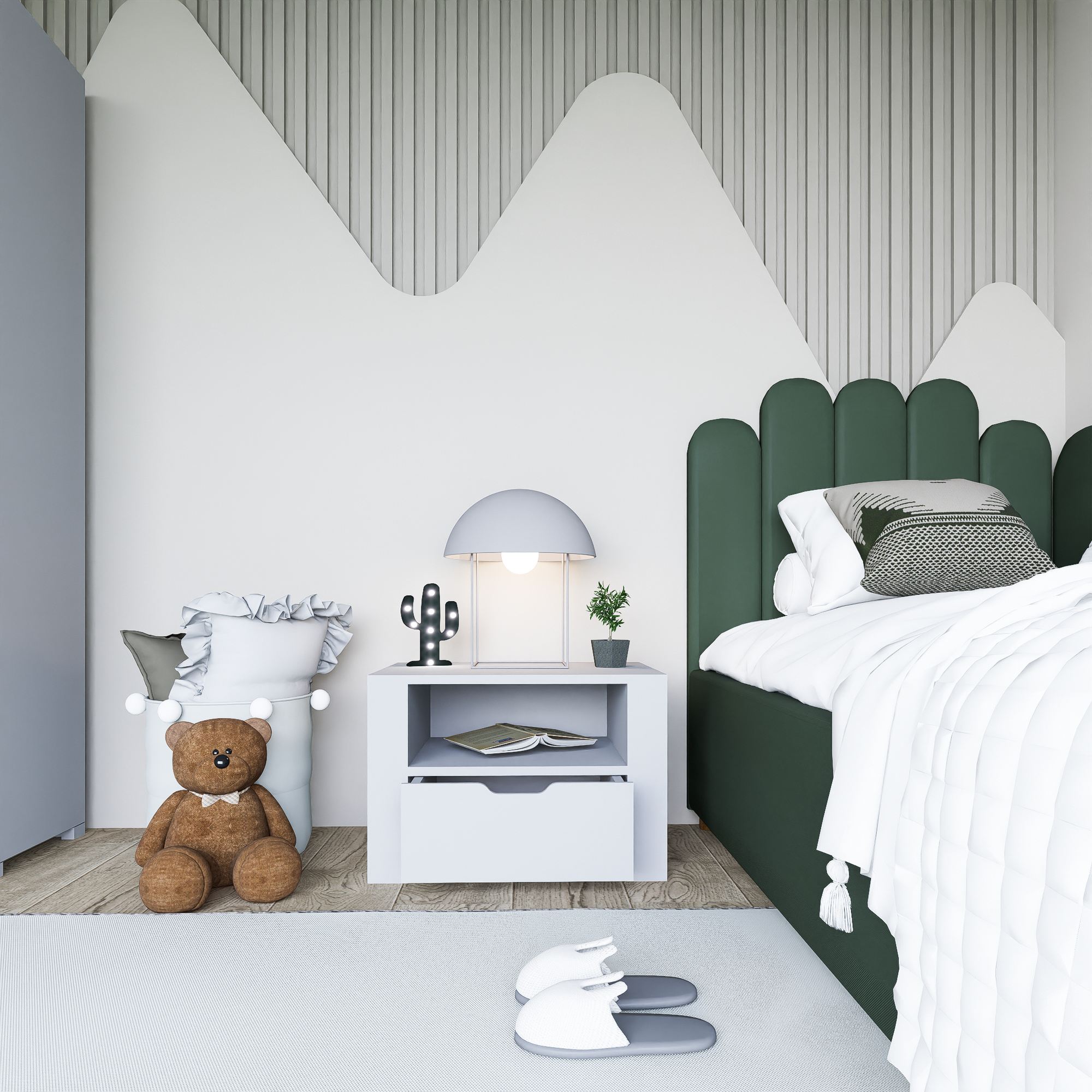Mesa de Cabeceira – 60cm x 45cm x 42cm – Branco – MDF