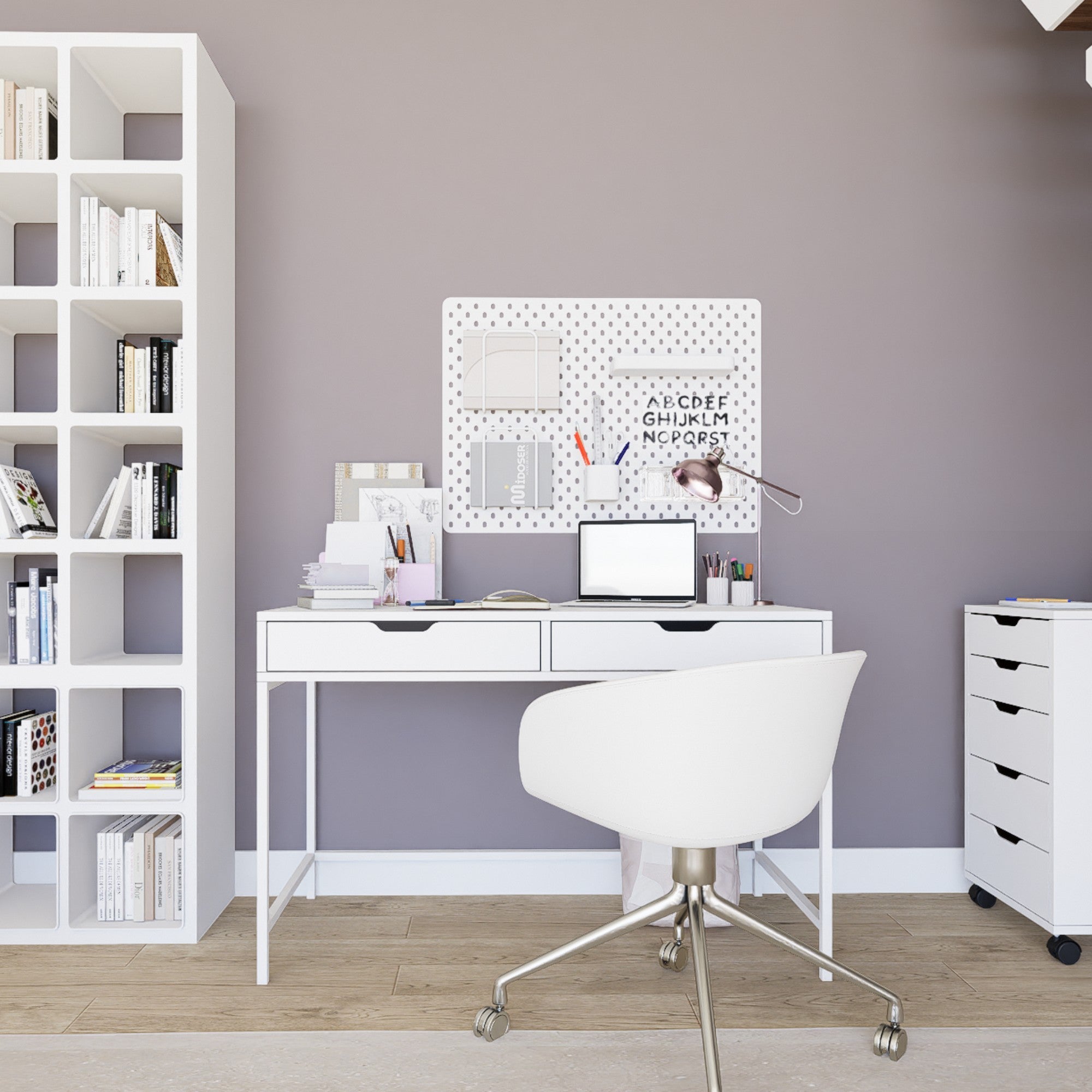 Secretária de Estudo – 120cm x 77.4cm x 55cm – Branco – Painéis de partículas revestidos a melamina