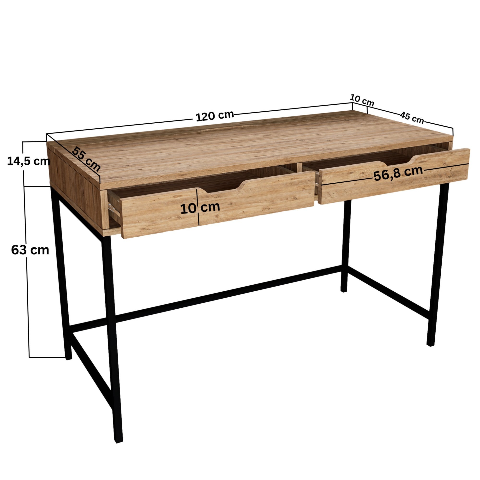 Secretária de Estudo em Pinho Atlântico – 120cm x 77.4cm x 55cm