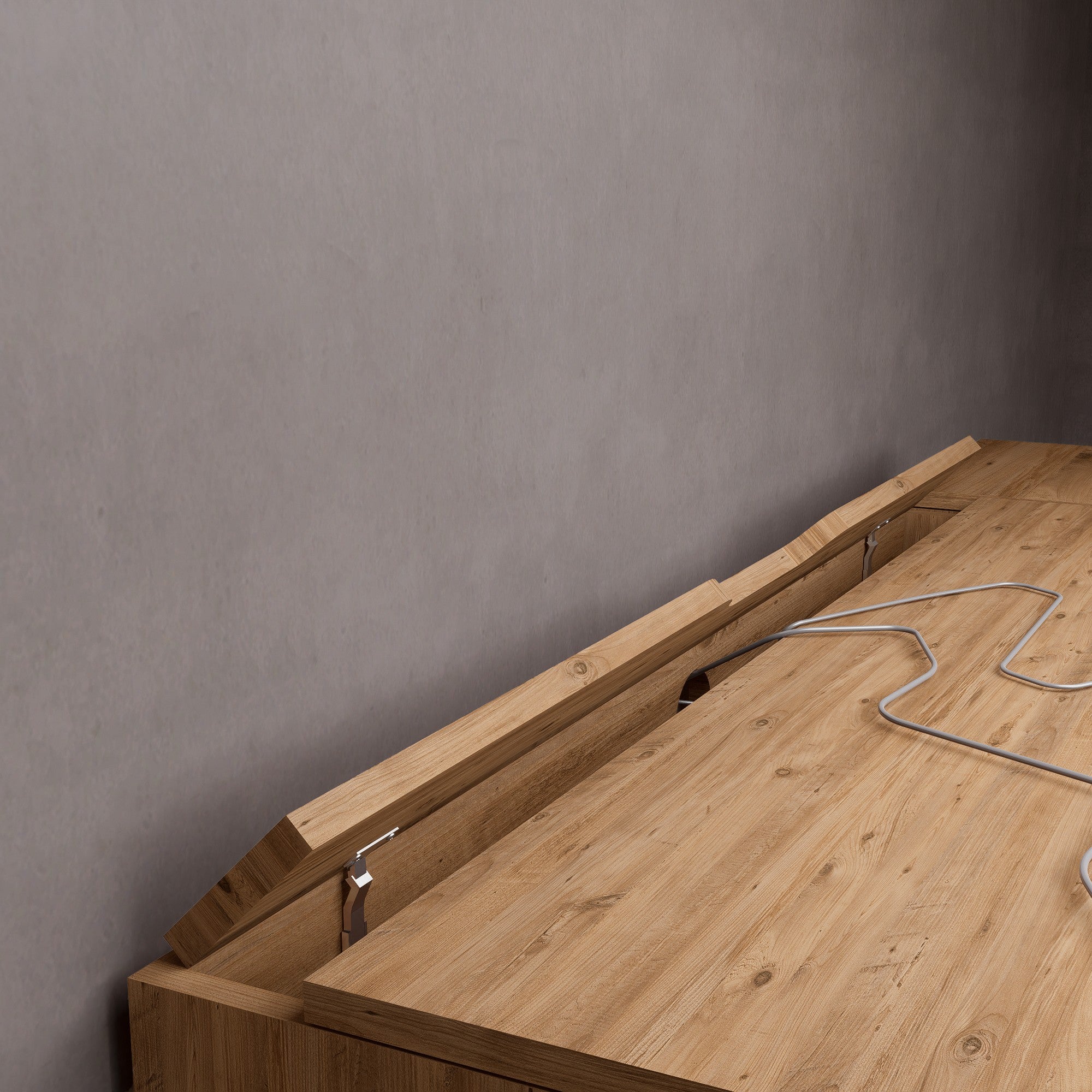 Secretária de Estudo – 160 cm x 77.4 cm x 55 cm – Pinho Atlântico – Material de painéis de partículas revestidos a melamina
