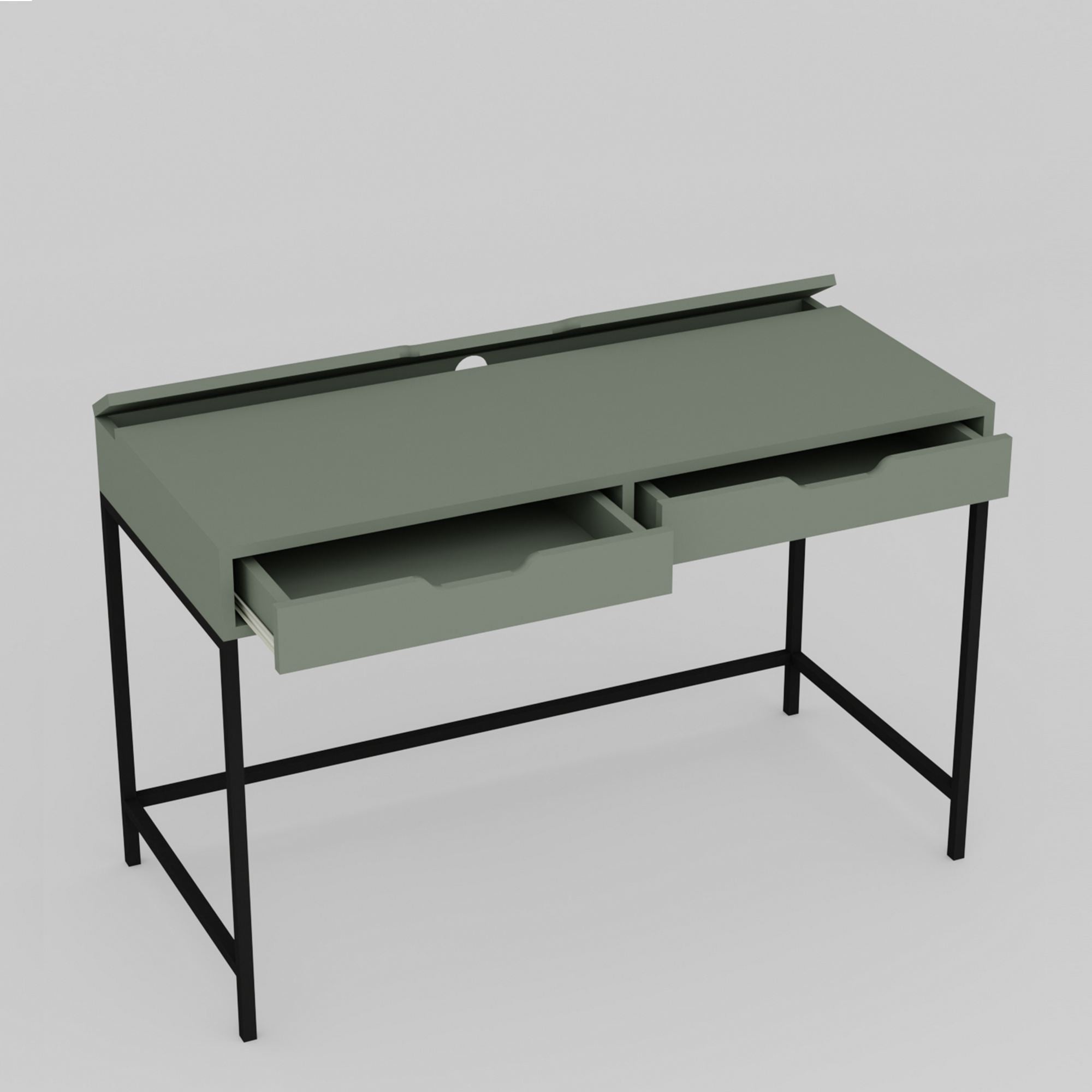 Secretária de Estudo – 120cm x 77,4cm x 55cm – Verde – MDF