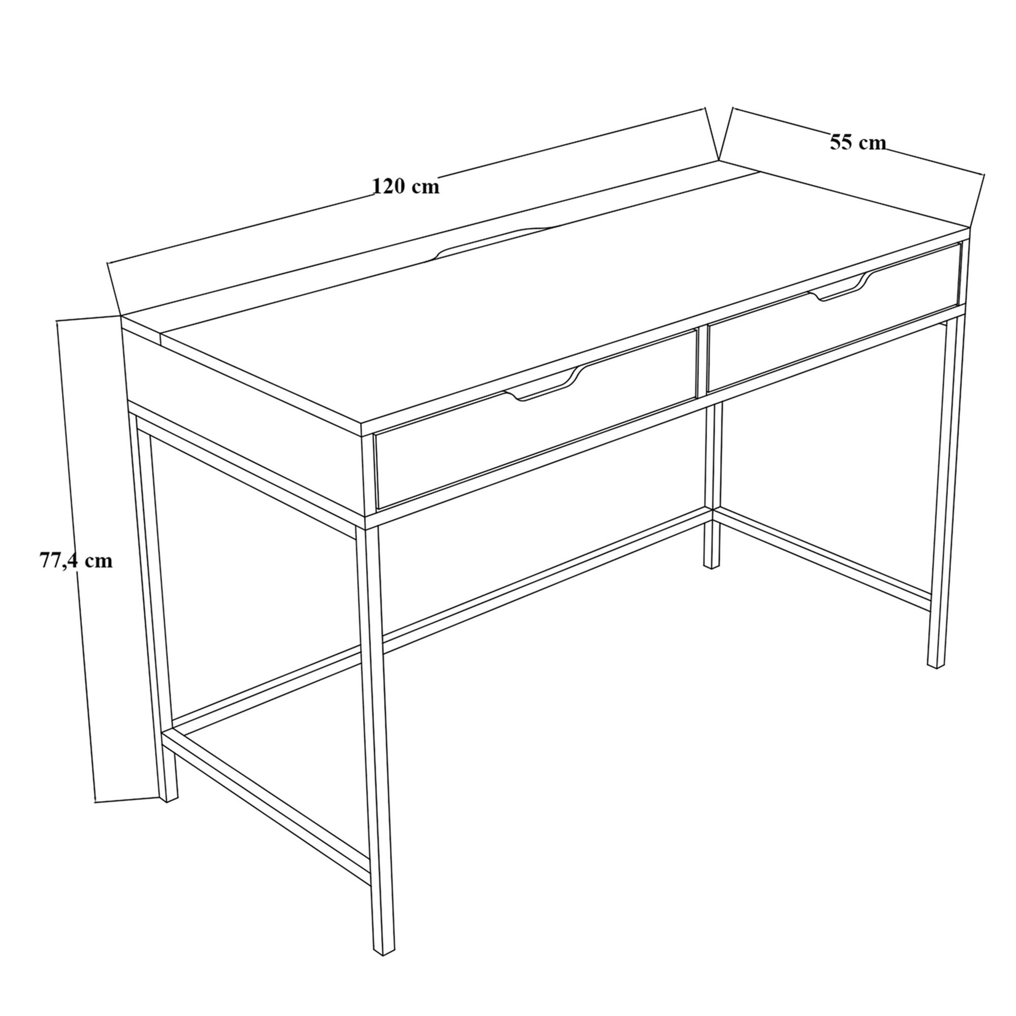 Secretária de Estudo – 120cm x 77,4cm x 55cm – Verde – MDF