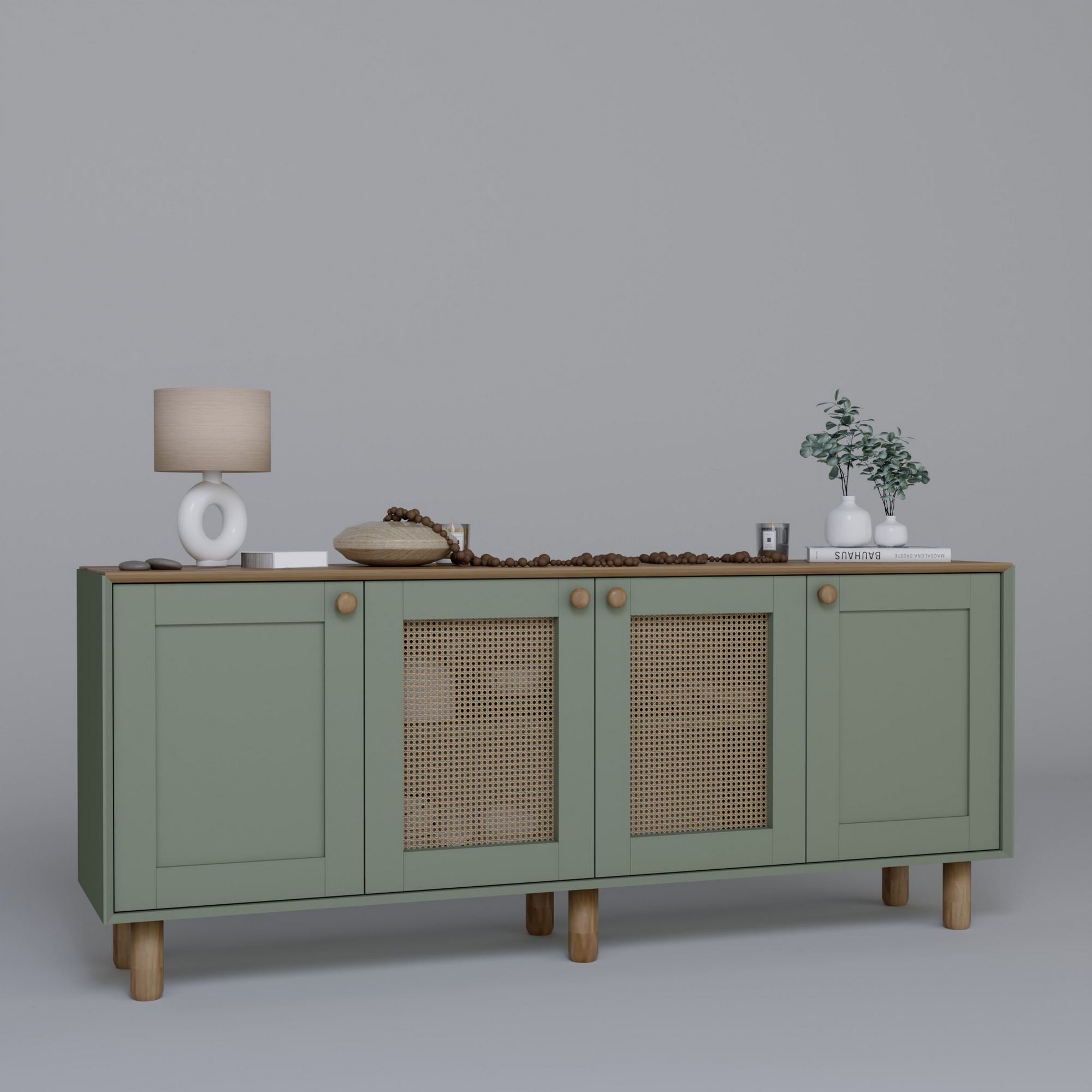 Aparador – 180 cm x 75 cm x 40 cm – Verde – Aglomerado revestido de melamina