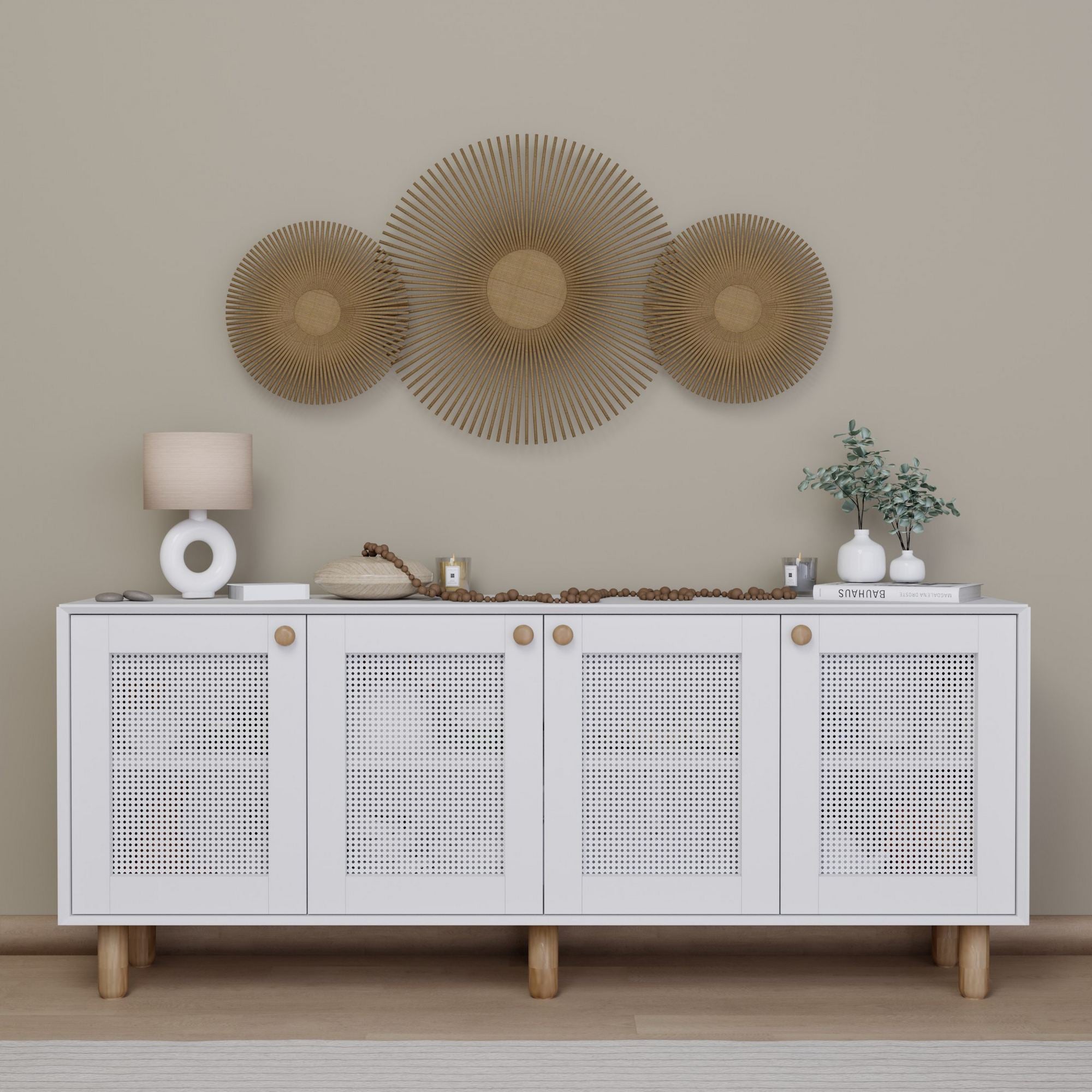 Aparador – 180 cm x 75 cm x 40 cm – Branco – Painel de partículas revestido com melamina