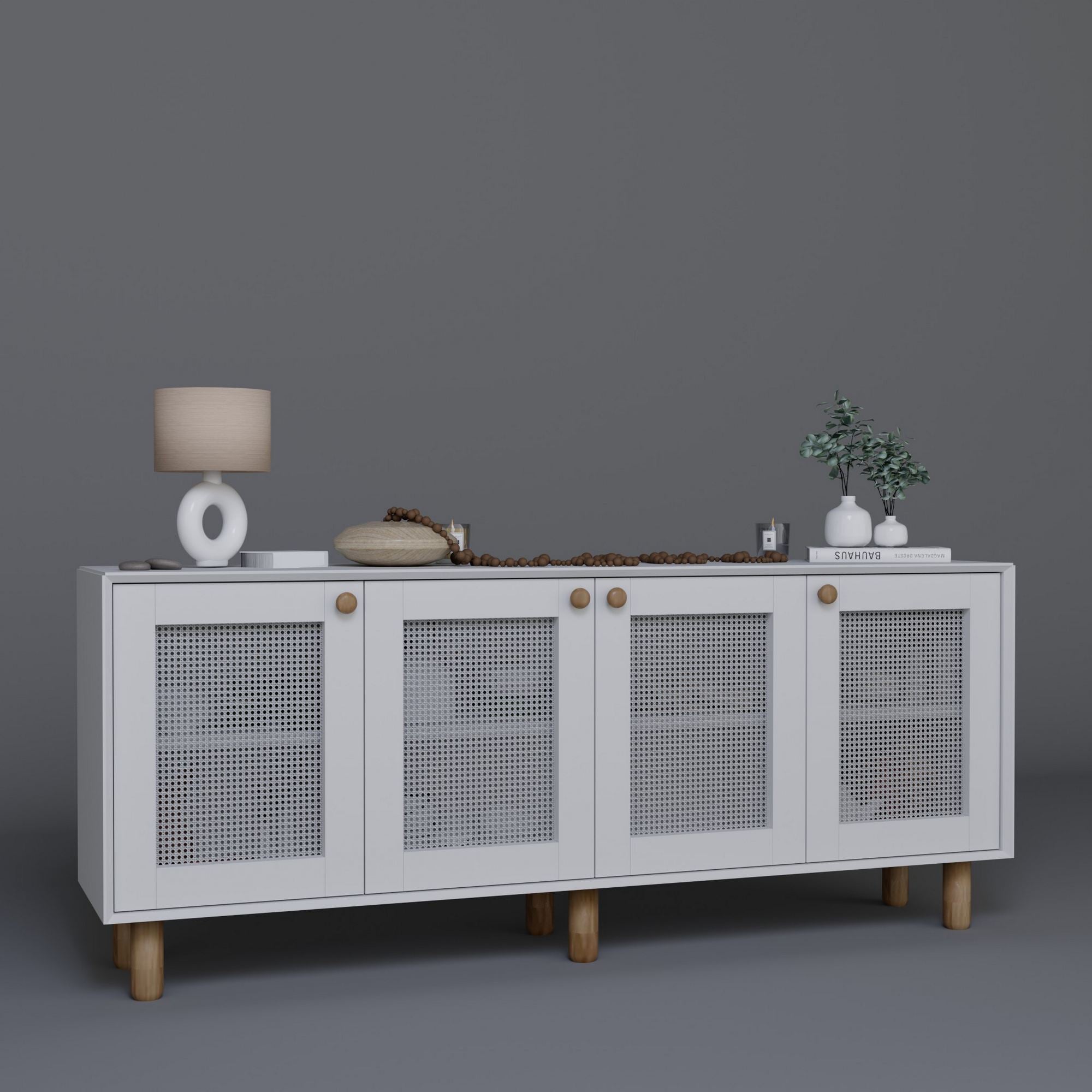 Aparador – 180 cm x 75 cm x 40 cm – Branco – Painel de partículas revestido com melamina