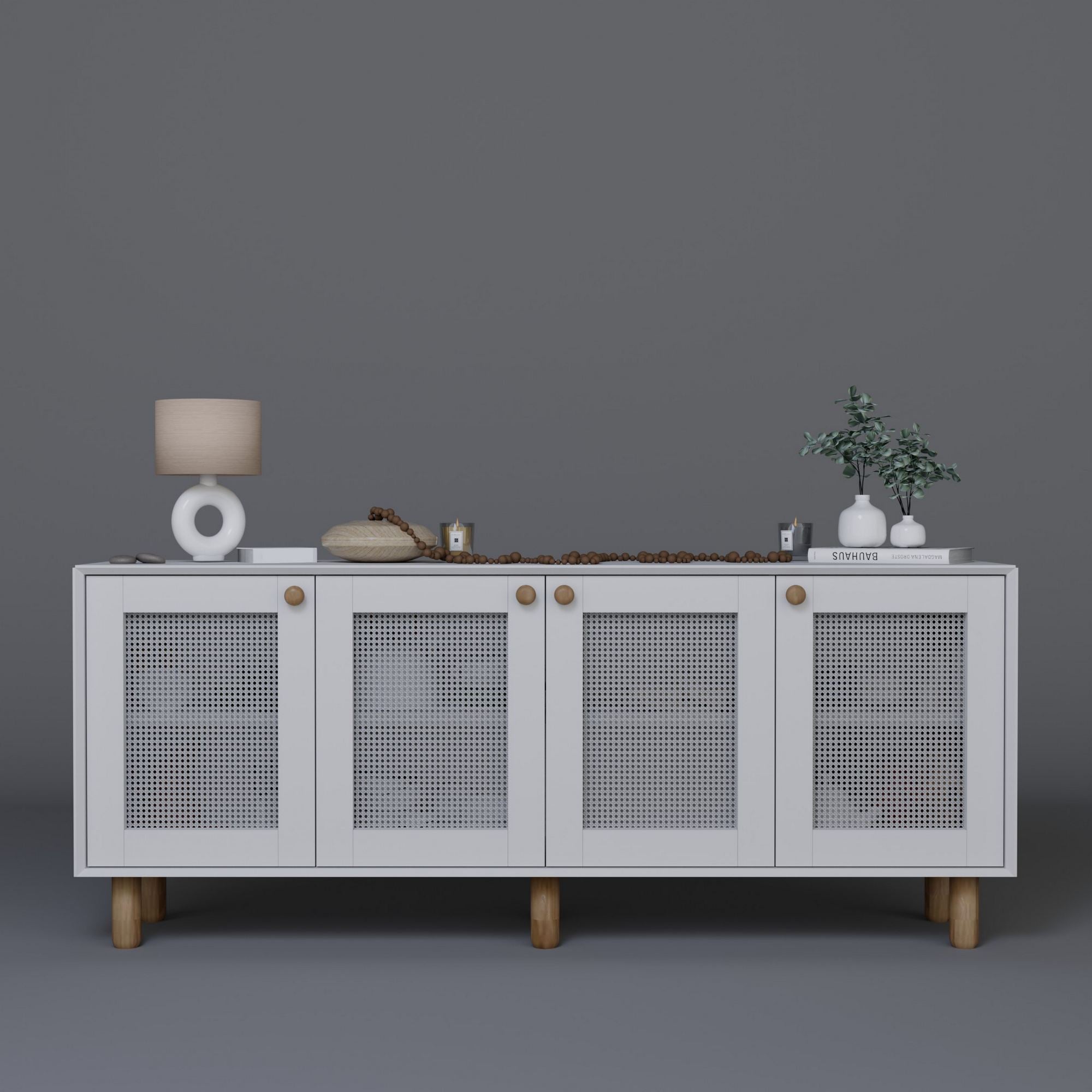 Aparador – 180 cm x 75 cm x 40 cm – Branco – Painel de partículas revestido com melamina