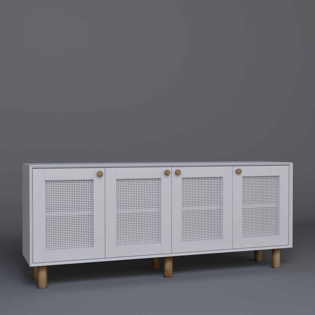 Aparador – 180 cm x 75 cm x 40 cm – Branco – Painel de partículas revestido com melamina