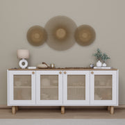 Aparador – 180cm x 75cm x 40cm – Nogueira Clara – Aglomerado revestido de melamina