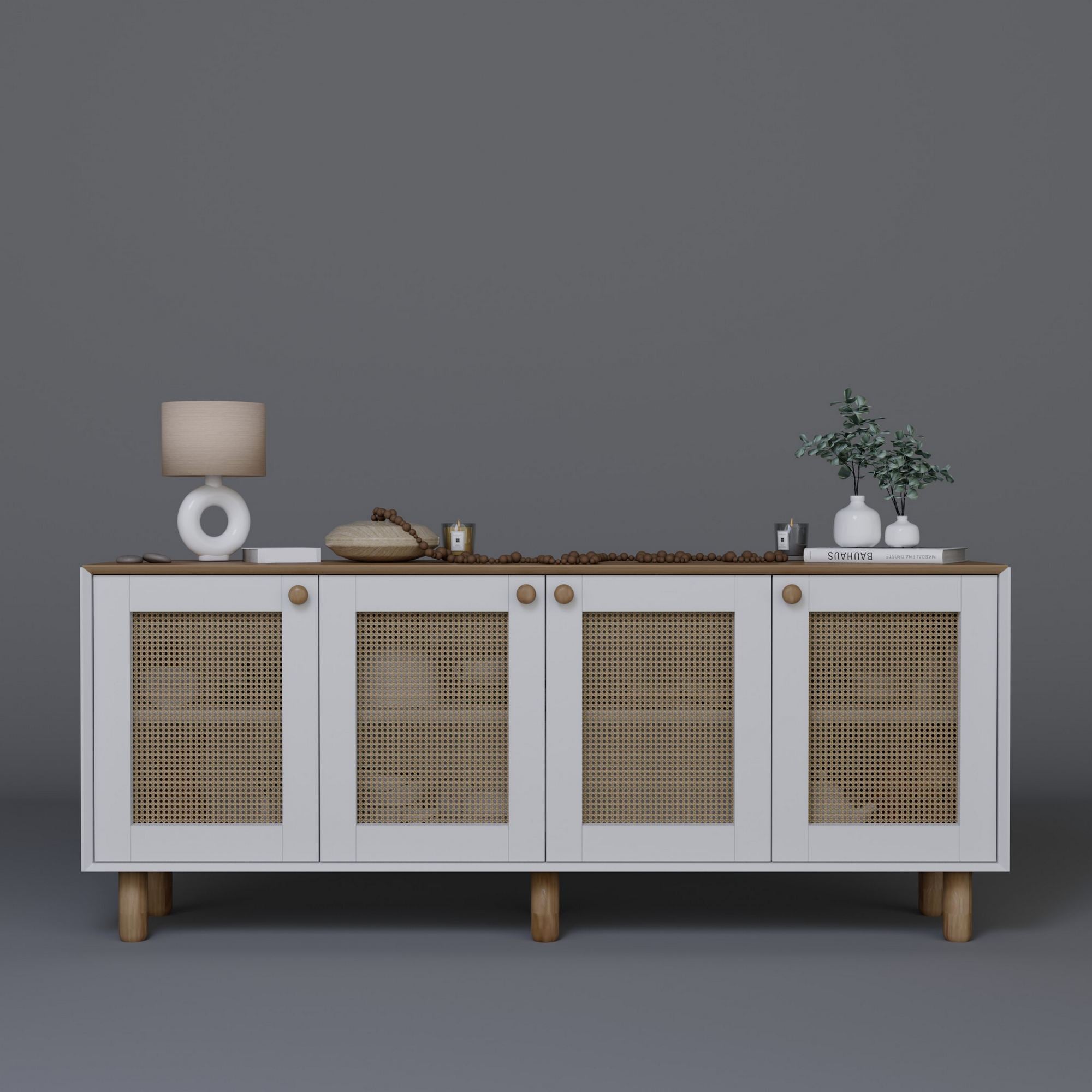 Aparador – 180cm x 75cm x 40cm – Nogueira Clara – Aglomerado revestido de melamina