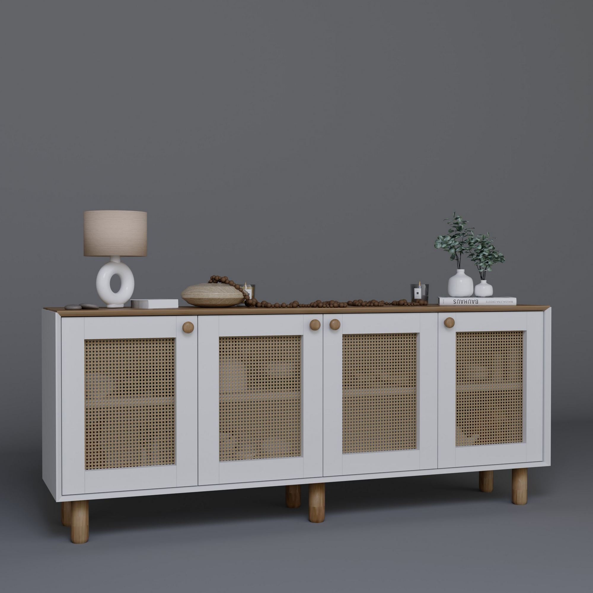 Aparador – 180cm x 75cm x 40cm – Nogueira Clara – Aglomerado revestido de melamina