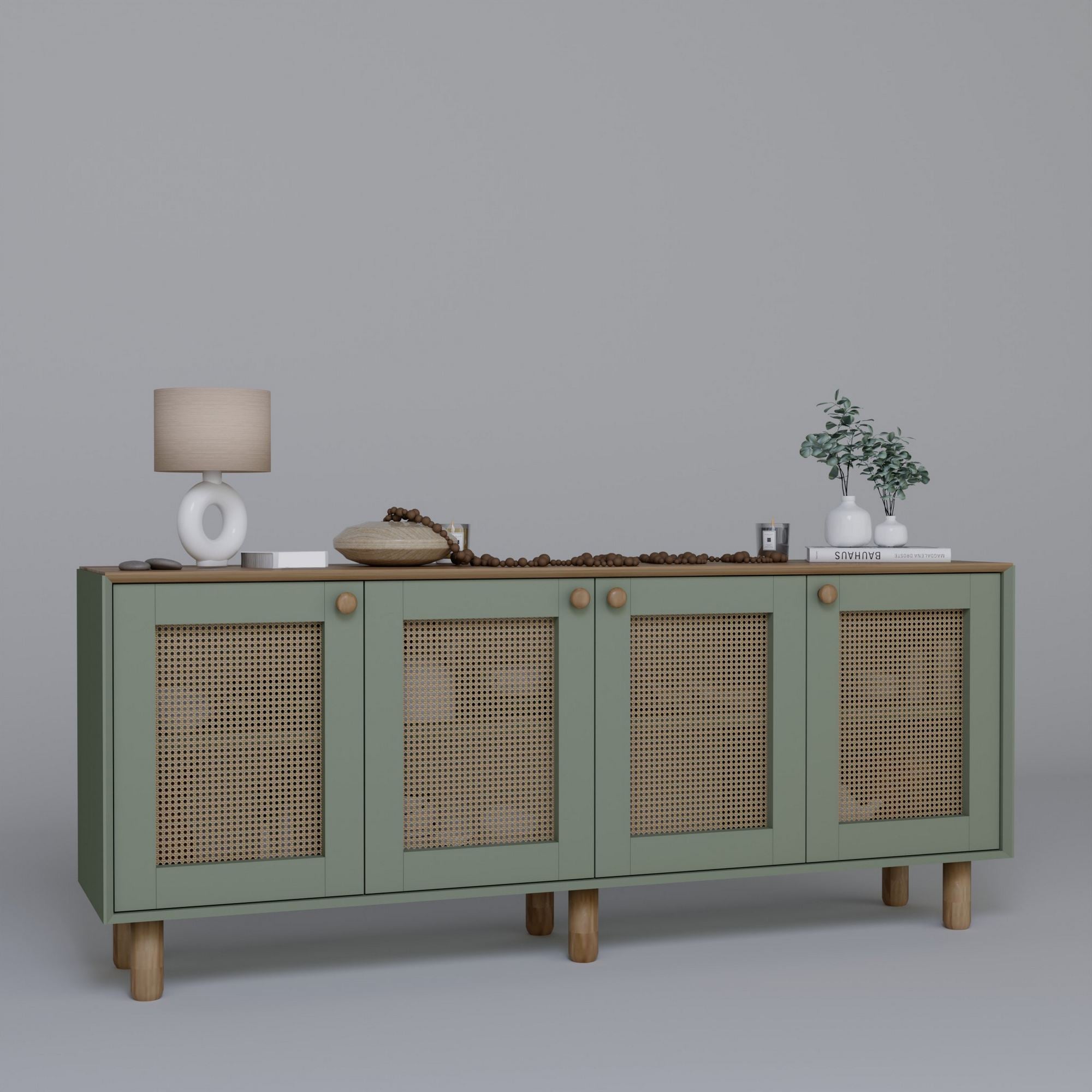 Aparador – 180 cm x 75 cm x 40 cm – Verde – Aglomerado revestido de melamina