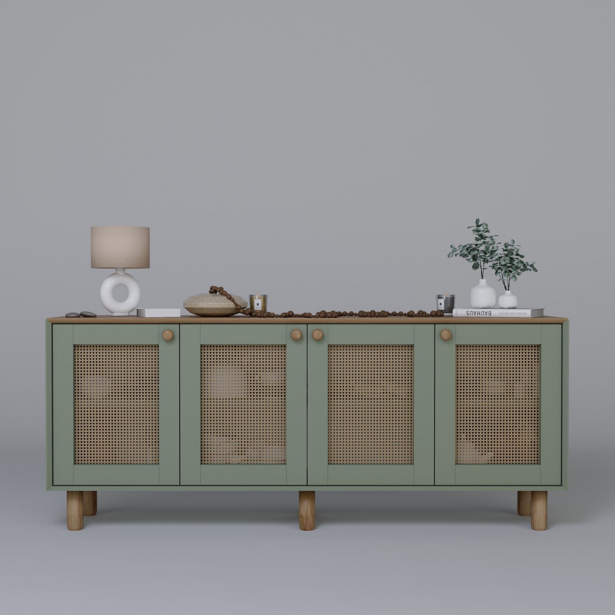 Aparador – 180 cm x 75 cm x 40 cm – Verde – Aglomerado revestido de melamina