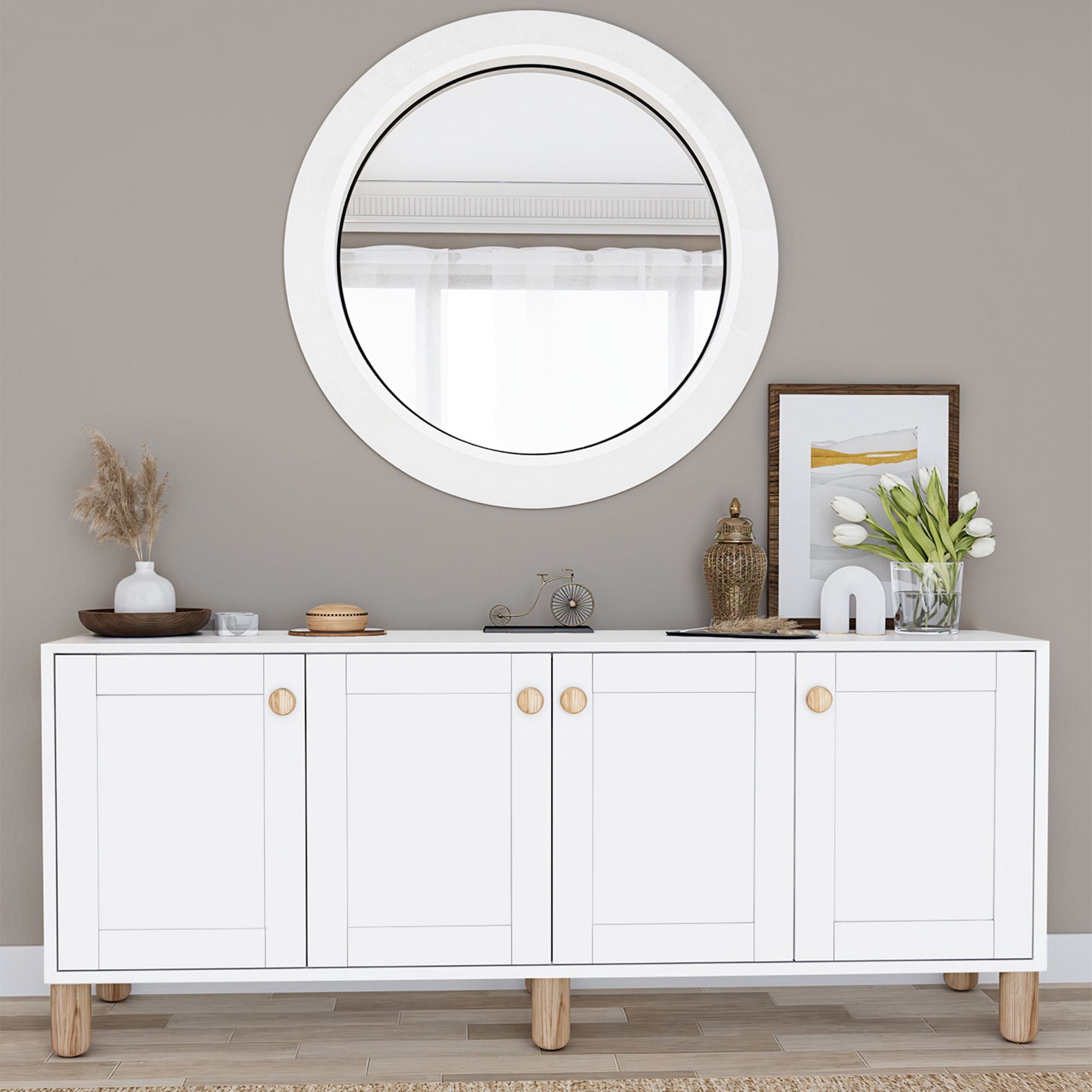 Aparador – 180 cm x 75 cm x 40 cm – Branco – 100% painel de partículas