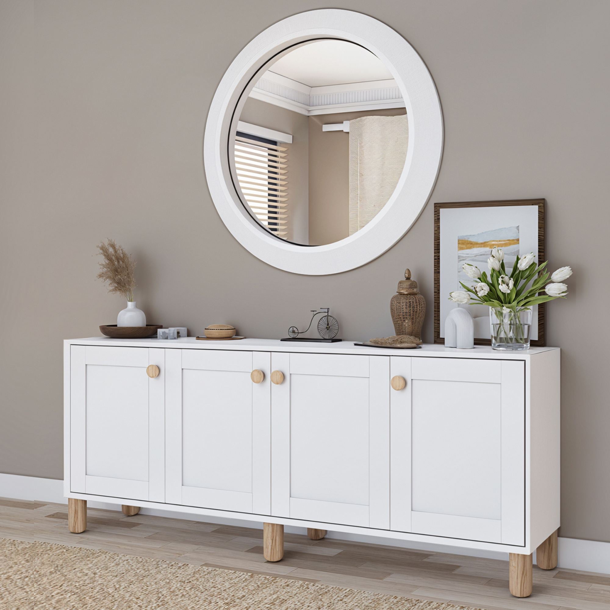 Aparador – 180 cm x 75 cm x 40 cm – Branco – 100% painel de partículas