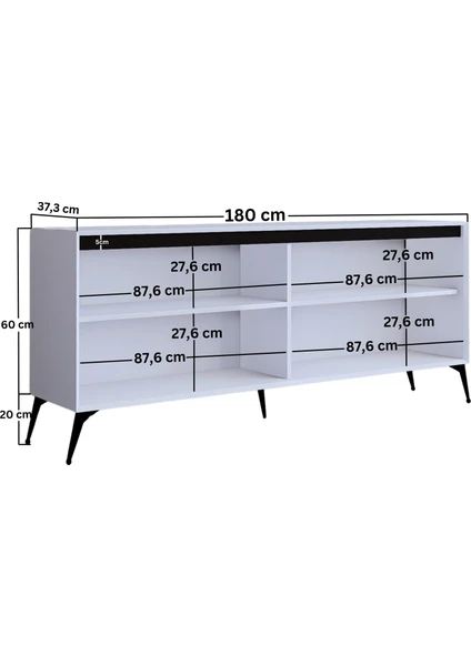 Aparador – 180x80x37,3 cm – Branco – MDF