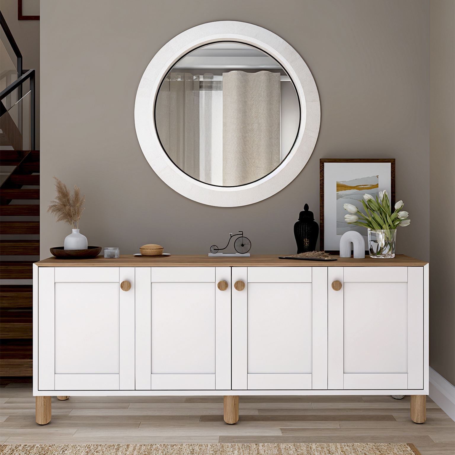 Aparador – 180cm x 80cm x 37,3cm – Nogueira clara – Melamina