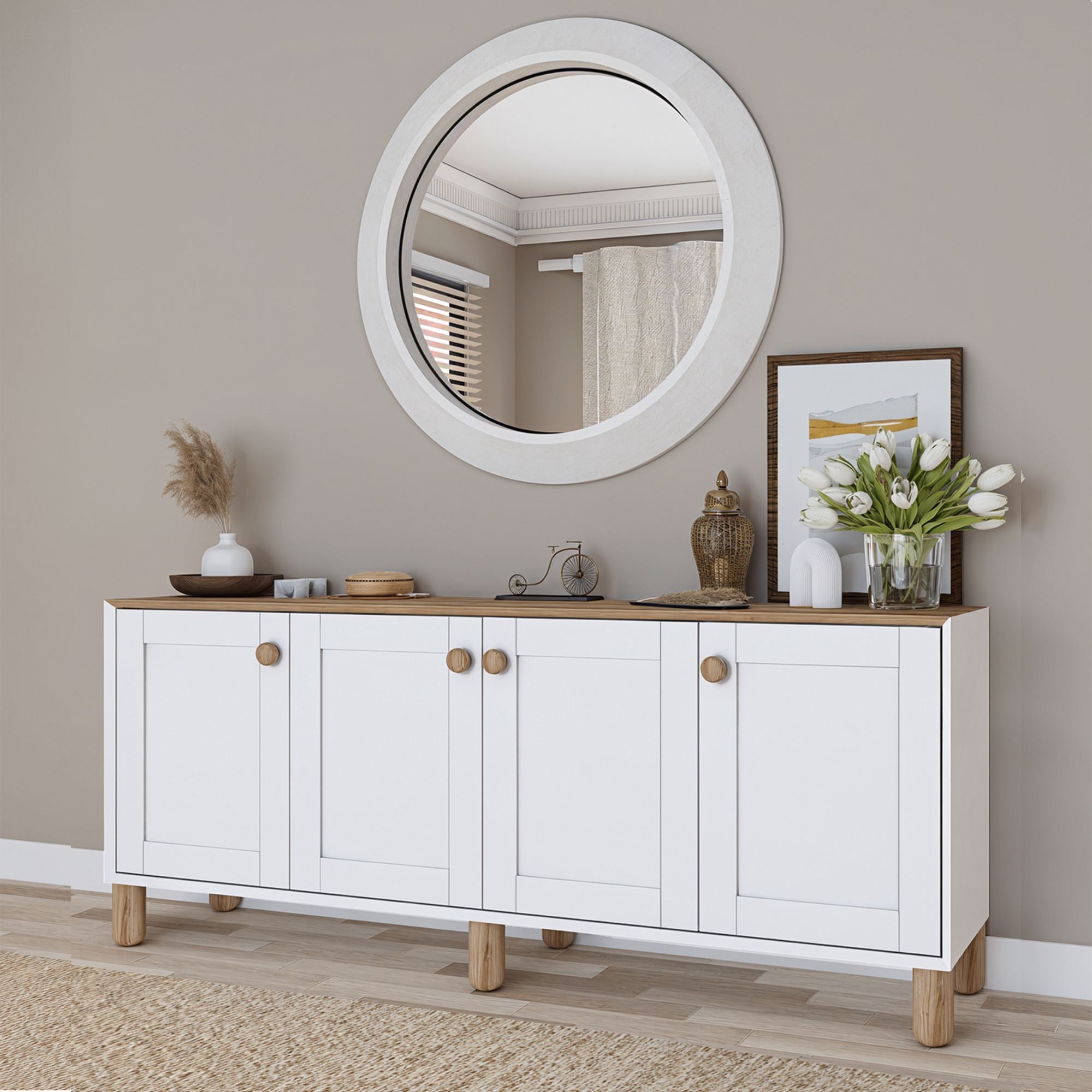 Aparador – 180cm x 80cm x 37,3cm – Nogueira clara – Melamina