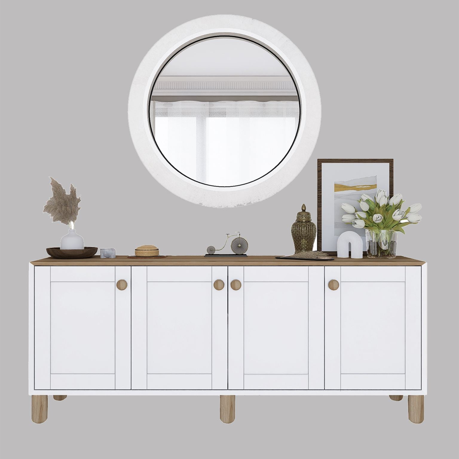 Aparador – 180cm x 80cm x 37,3cm – Nogueira clara – Melamina