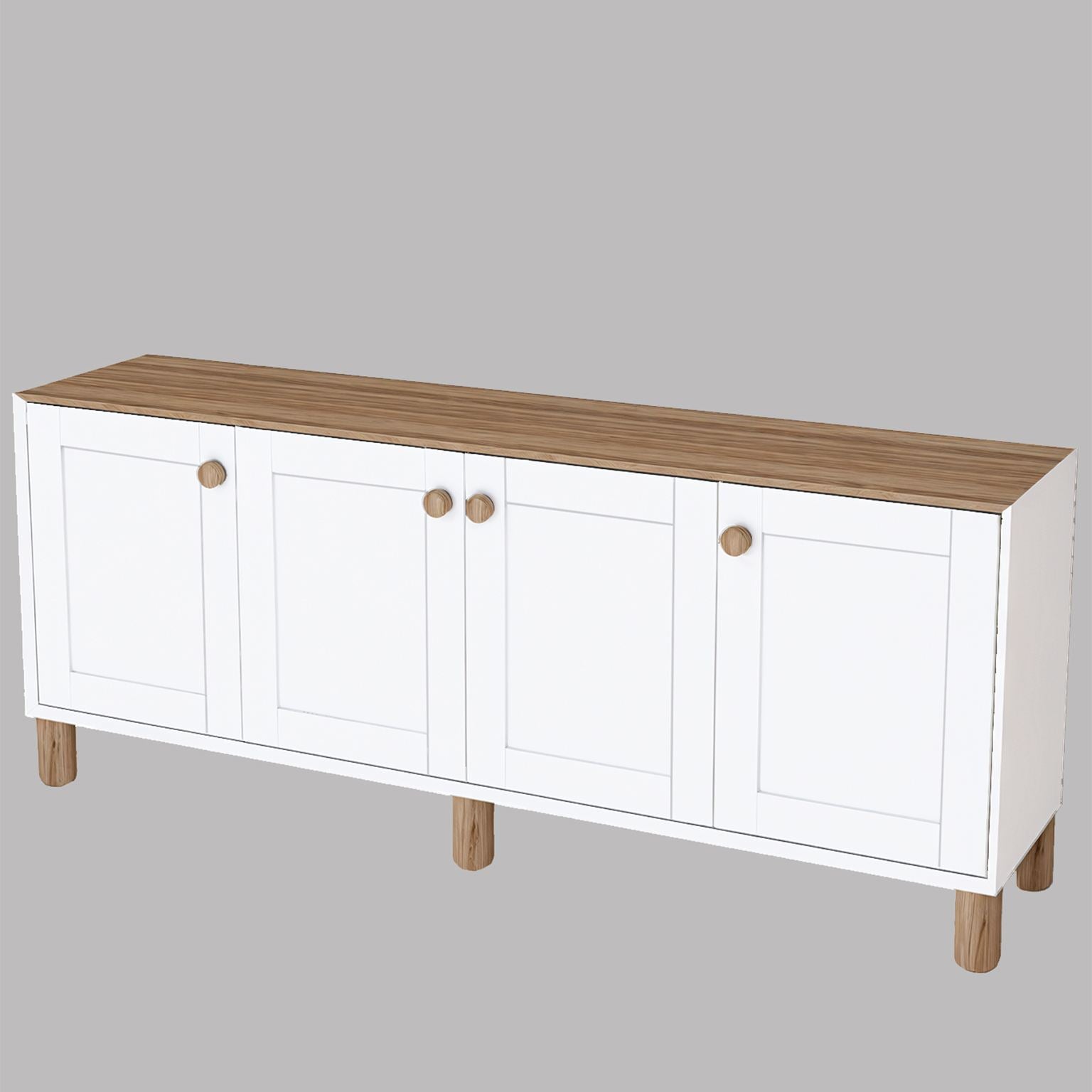 Aparador – 180cm x 80cm x 37,3cm – Nogueira clara – Melamina
