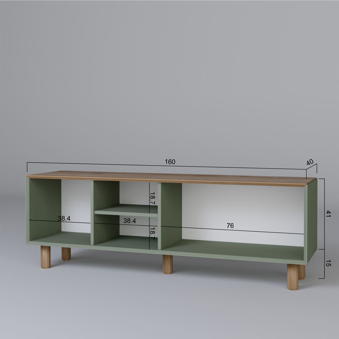Móvel de TV – 160 cm x 56 cm x 40 cm – Verde – MDF