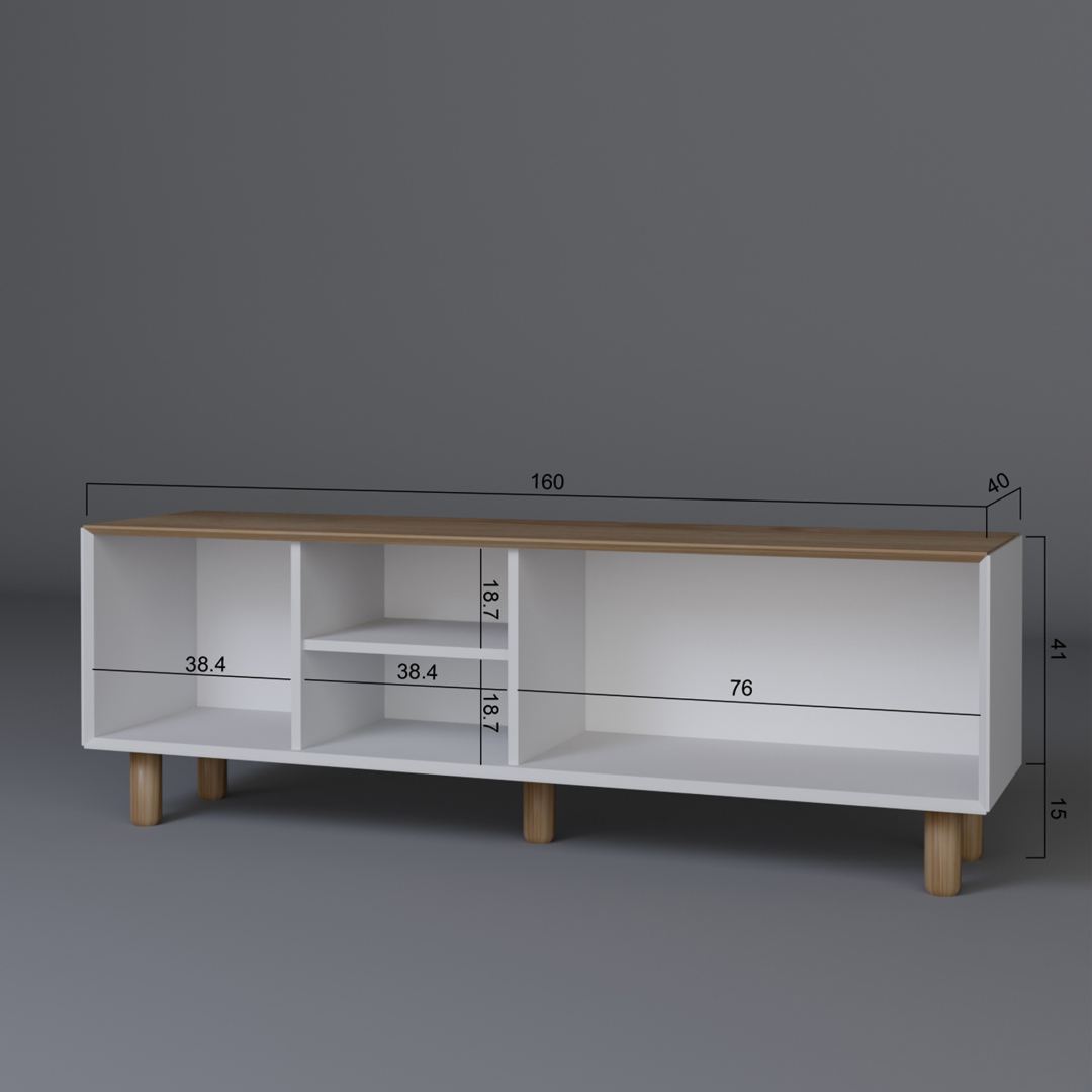 Móvel de TV – 160 cm x 56 cm x 40 cm – Carvalho Jardim – MDF
