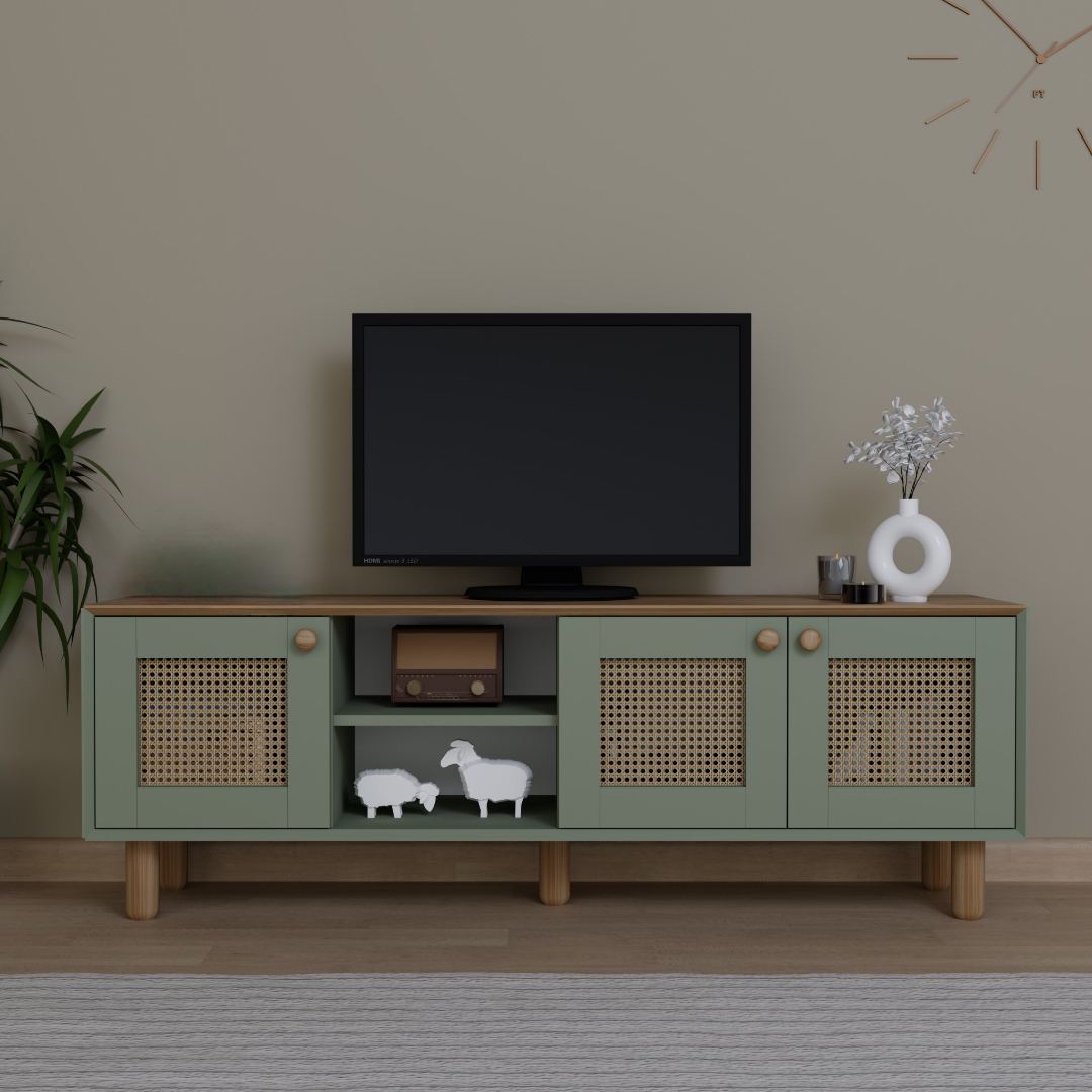 Móvel de TV – 160 cm x 56 cm x 40 cm – Verde – MDF