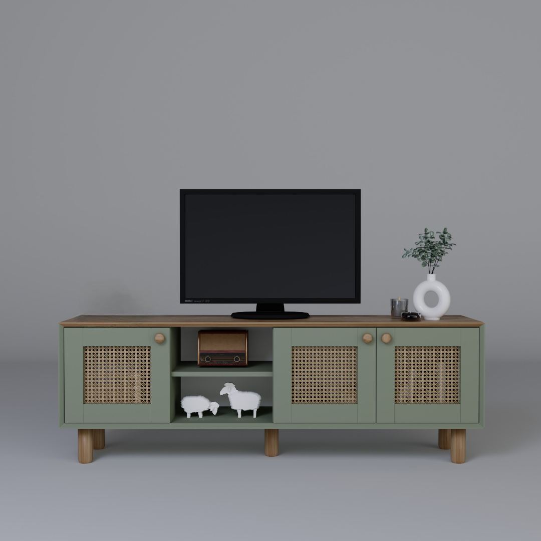 Móvel de TV – 160 cm x 56 cm x 40 cm – Verde – MDF