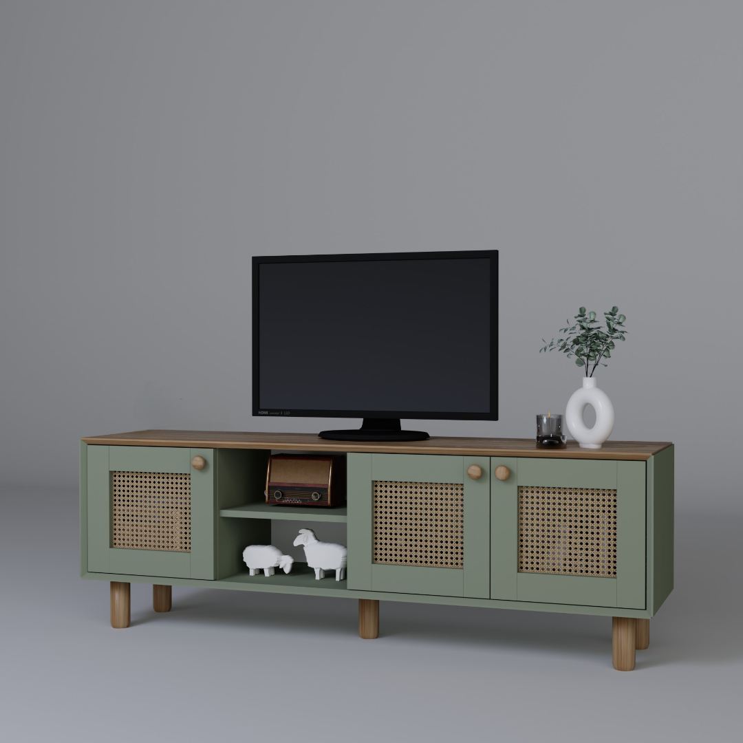 Móvel de TV – 160 cm x 56 cm x 40 cm – Verde – MDF