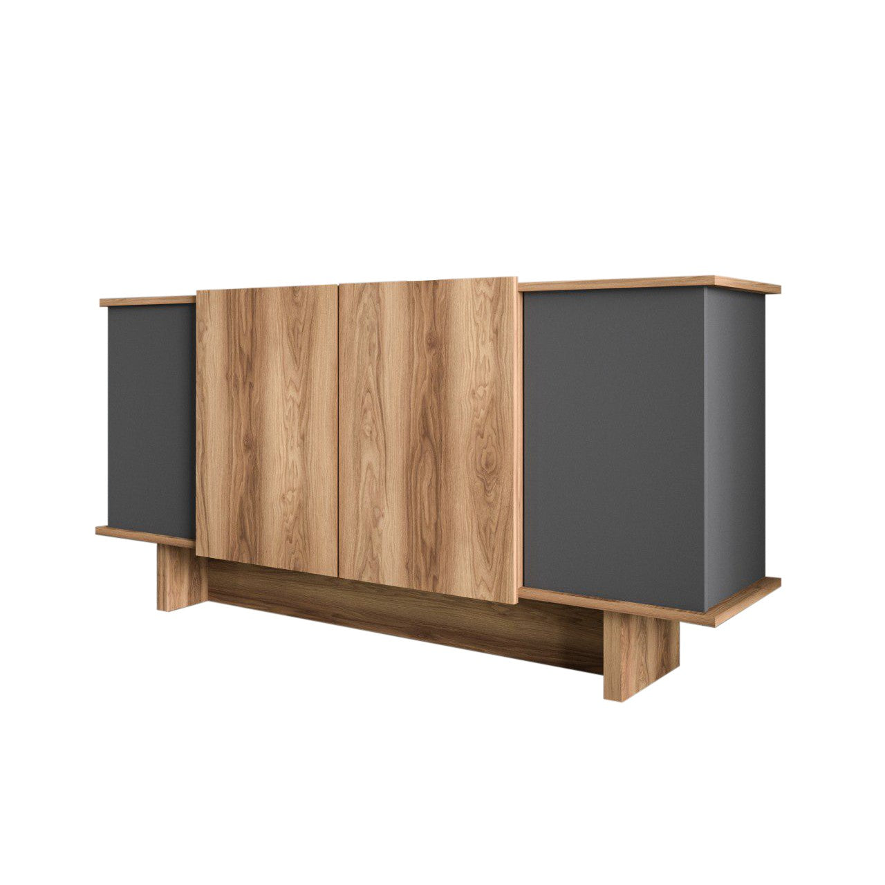 Aparador – 180x81x40 cm – Antracite/Nogueira – Aglomerado